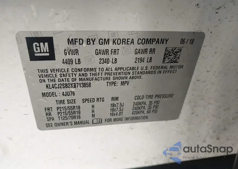 2019 Buick Encore Awd Sport Touring из США, поврежденный, VIN KL4CJ2SB2KB713858